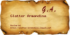 Glatter Armandina névjegykártya